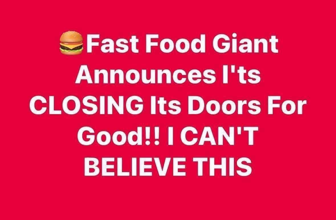 Major Fast-Food Chain Shuts Down for Good — This Is Shocking!